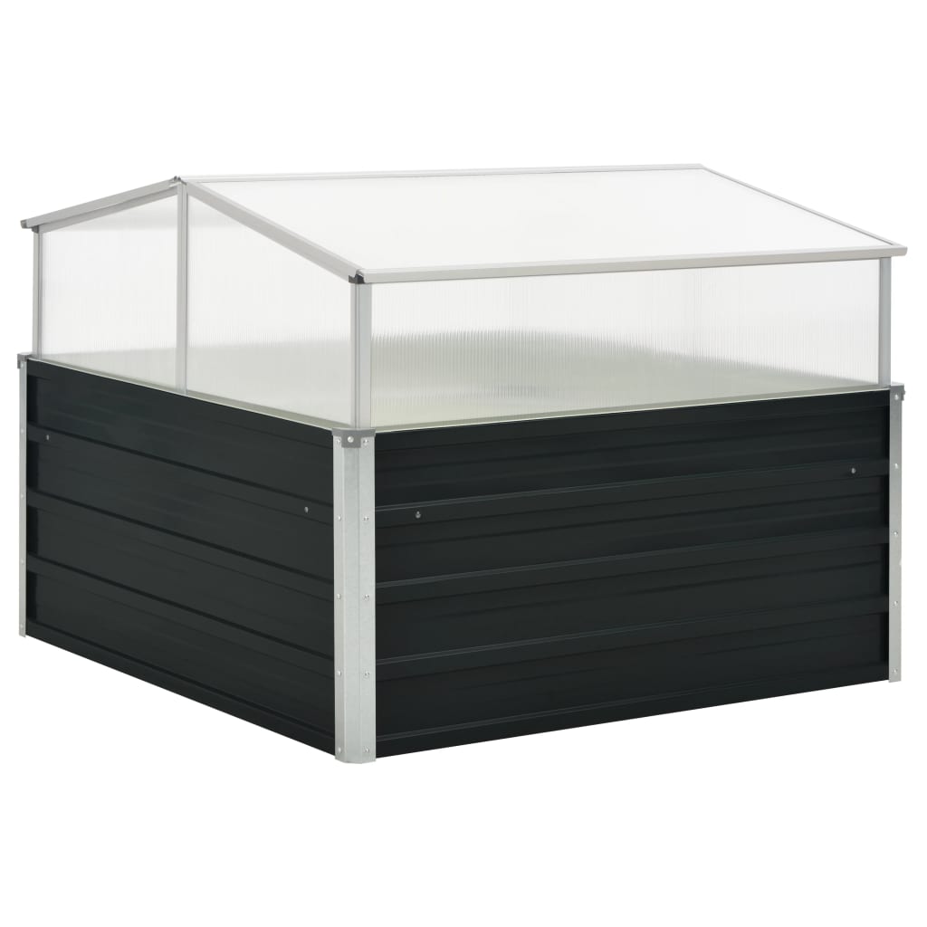 vidaXL Tuinkas 100x100x77 cm gegalvaniseerd staal antraciet - Aashly