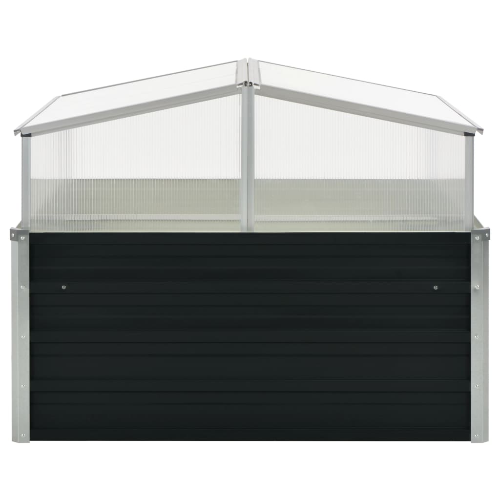vidaXL Tuinkas 100x100x77 cm gegalvaniseerd staal antraciet - Aashly