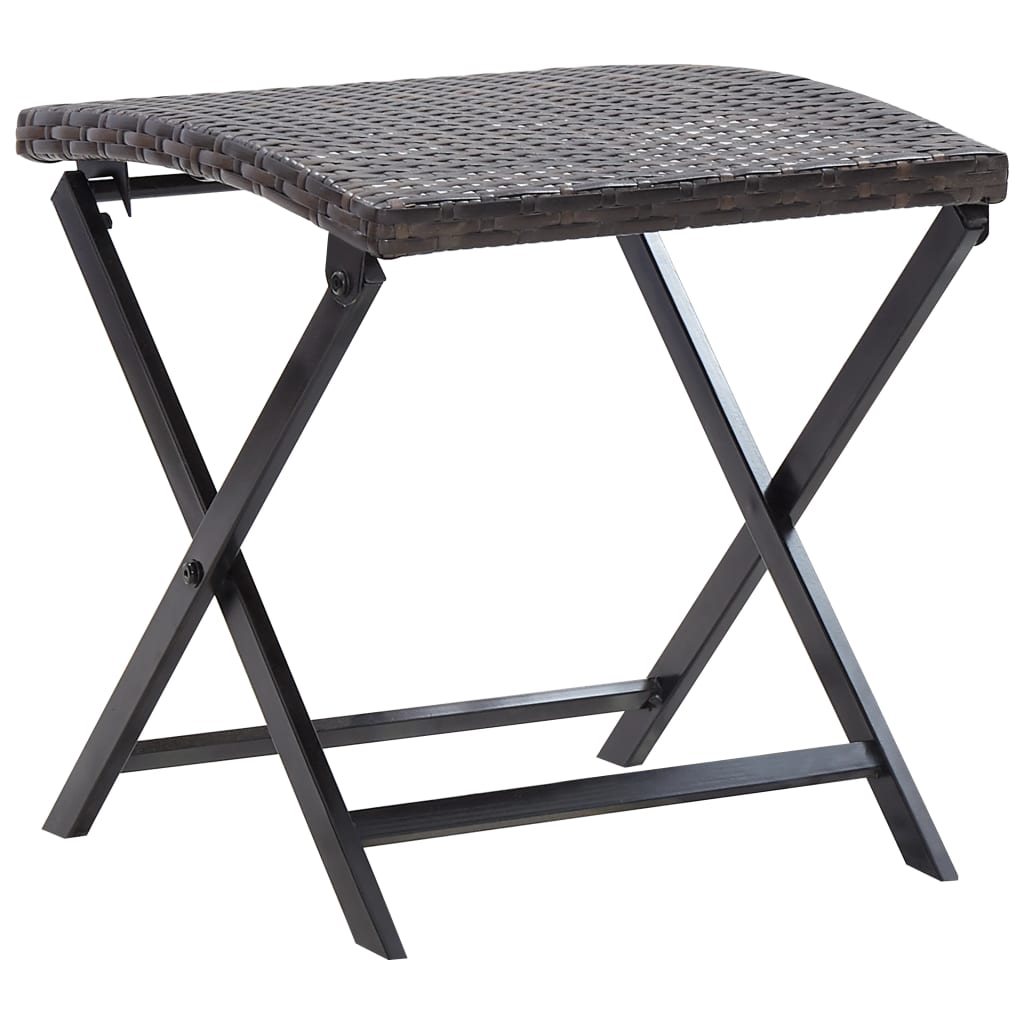 vidaXL Kruk inklapbaar poly rattan bruin - Aashly