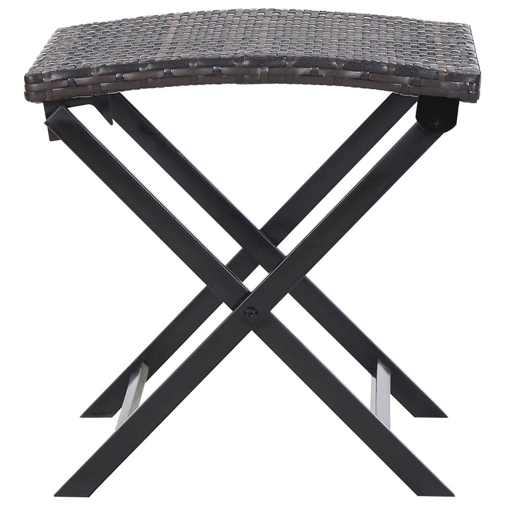 vidaXL Kruk inklapbaar poly rattan bruin - Aashly