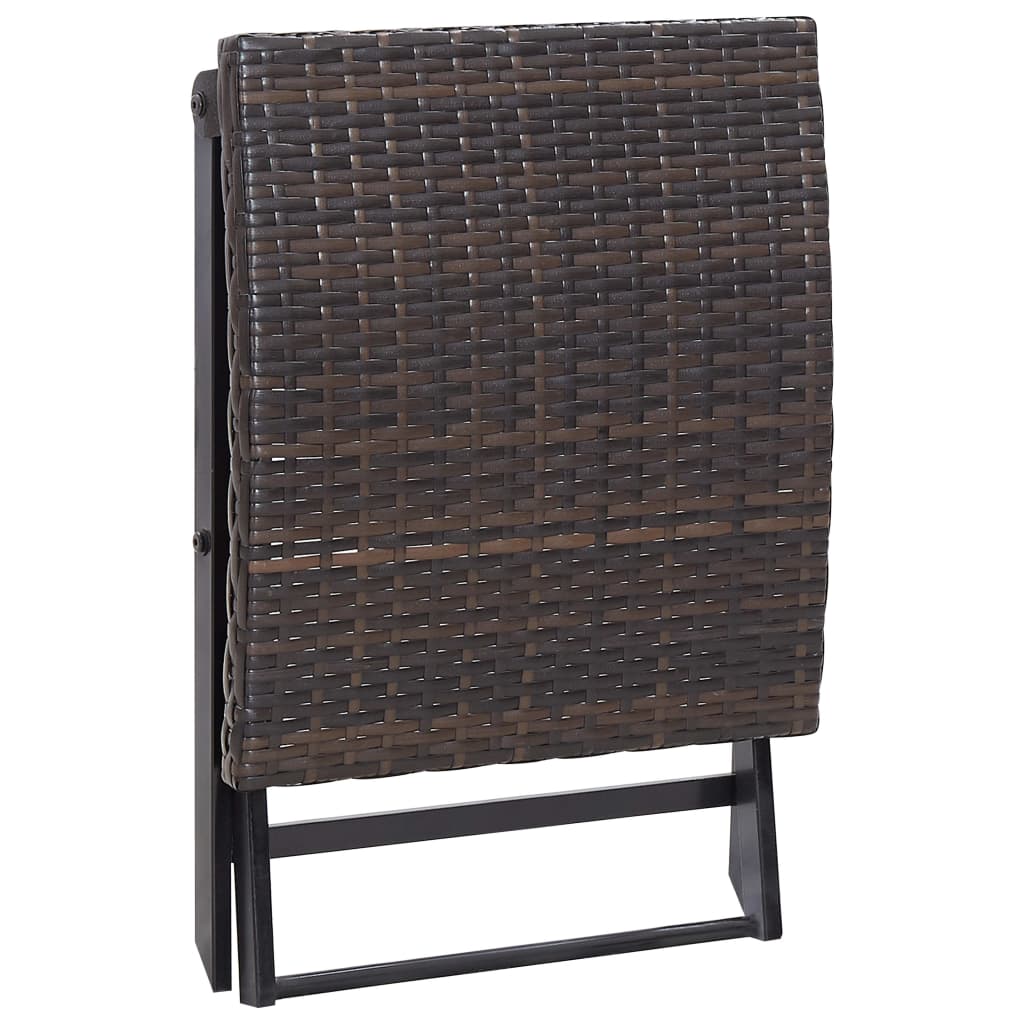 vidaXL Kruk inklapbaar poly rattan bruin - Aashly