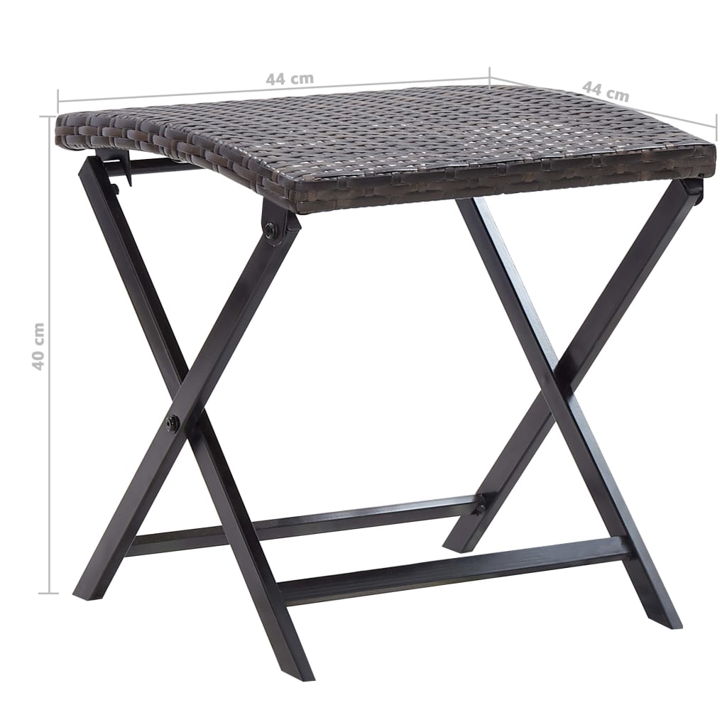 vidaXL Kruk inklapbaar poly rattan bruin - Aashly