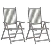 vidaXL Tuinstoelen 2 st verstelbaar massief acaciahout grijs - Aashly