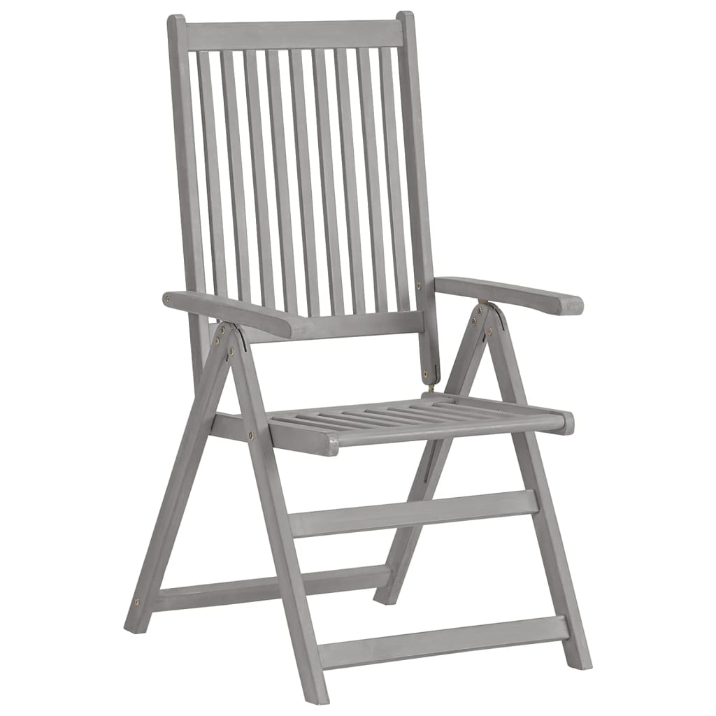 vidaXL Tuinstoelen 2 st verstelbaar massief acaciahout grijs - Aashly