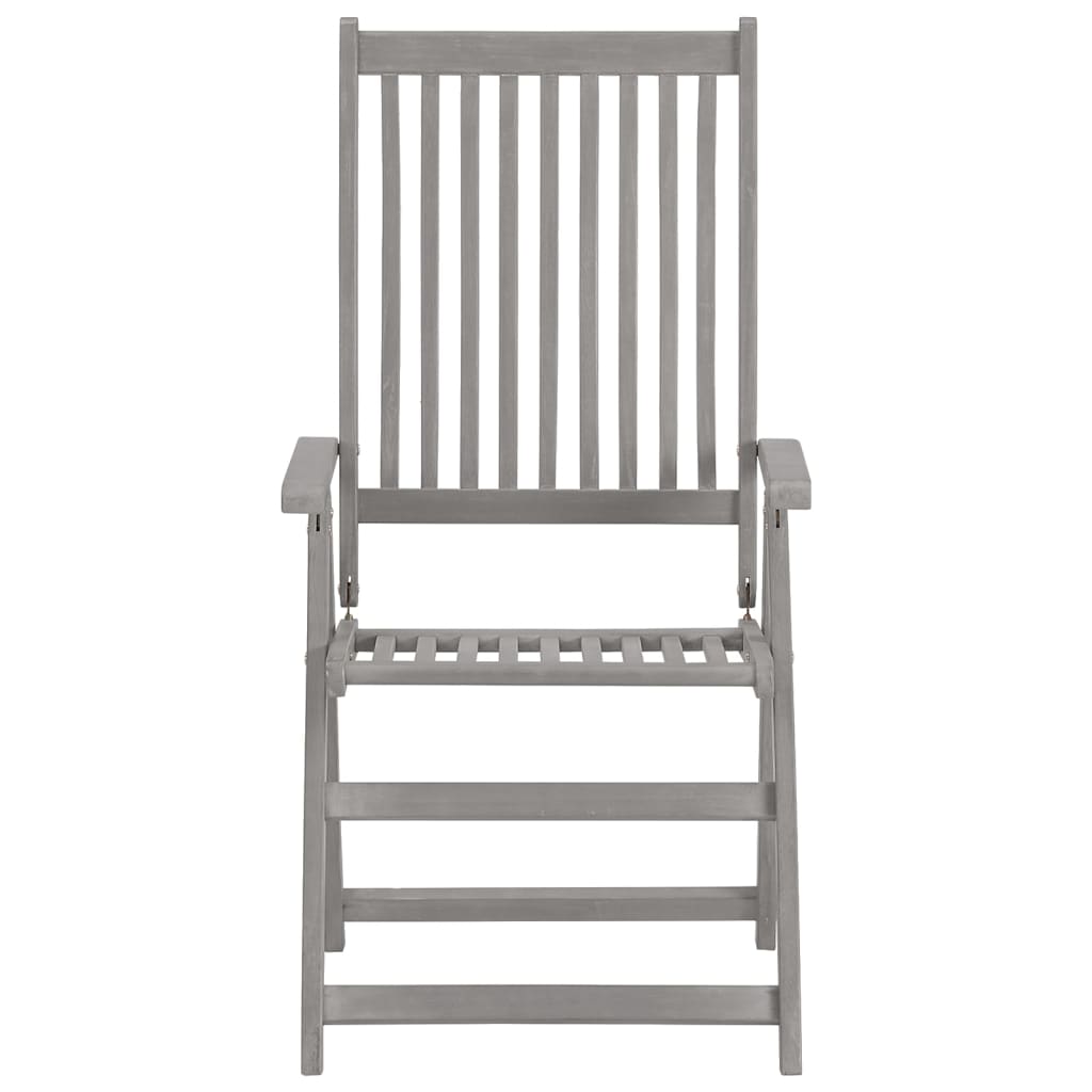 vidaXL Tuinstoelen 2 st verstelbaar massief acaciahout grijs - Aashly