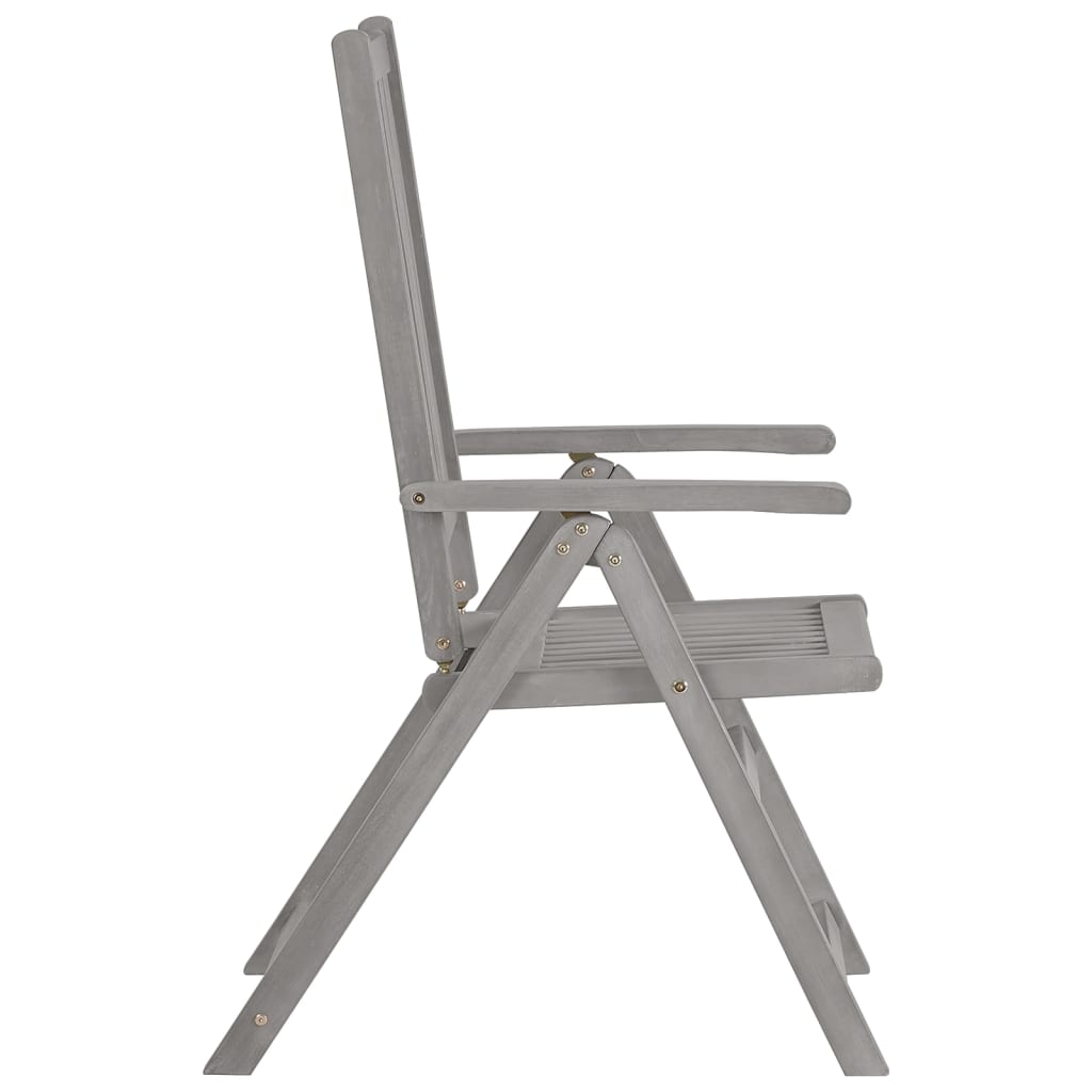 vidaXL Tuinstoelen 2 st verstelbaar massief acaciahout grijs - Aashly