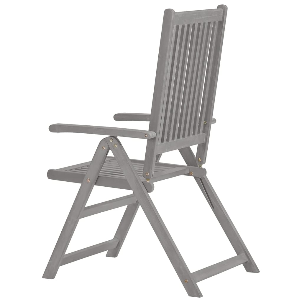 vidaXL Tuinstoelen 2 st verstelbaar massief acaciahout grijs - Aashly