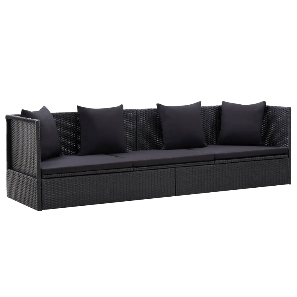 vidaXL Tuinbed 200x60 cm poly rattan grijs - Aashly