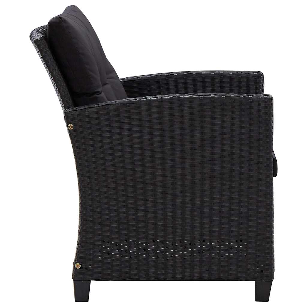 vidaXL 6-delige Loungeset met kussens poly rattan zwart - Aashly