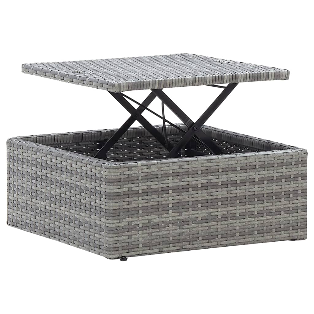 vidaXL Tuinbed met luifel poly rattan gemengd grijs - Aashly