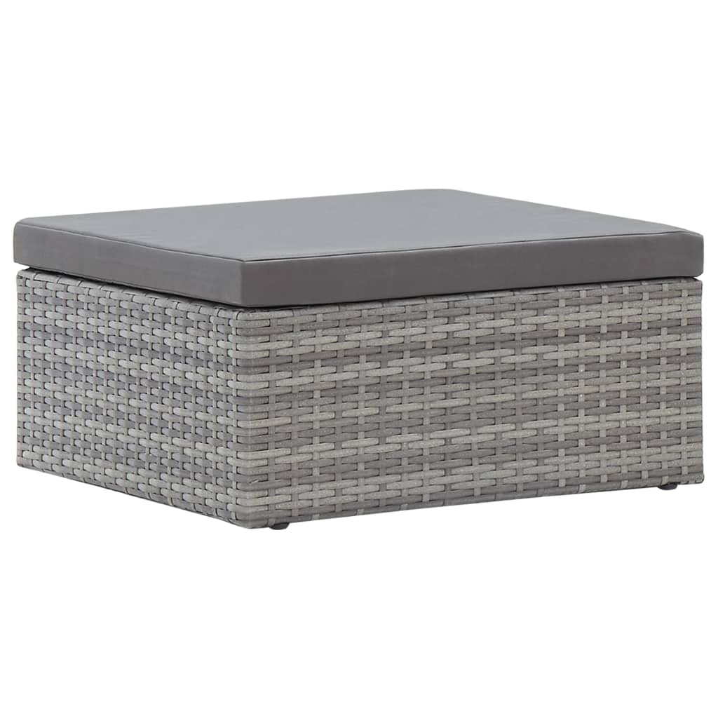 vidaXL Tuinbed met luifel poly rattan gemengd grijs - Aashly