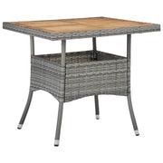 vidaXL Tuintafel poly rattan en massief acaciahout grijs - Aashly