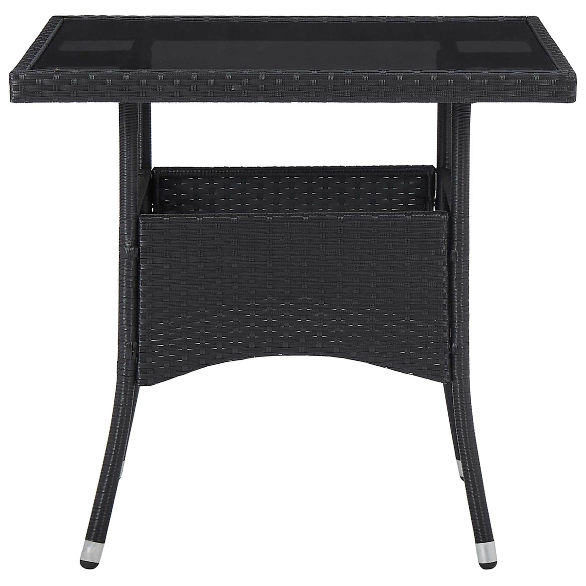 vidaXL 5-delige Tuinset poly rattan en glas grijs