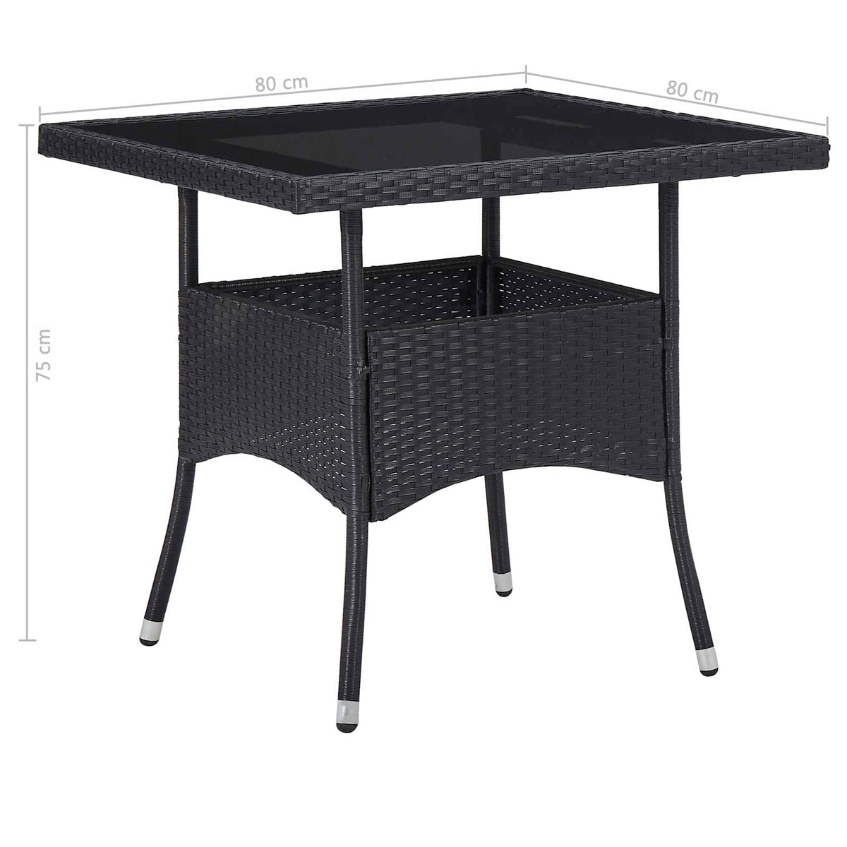 vidaXL 5-delige Tuinset poly rattan en glas grijs
