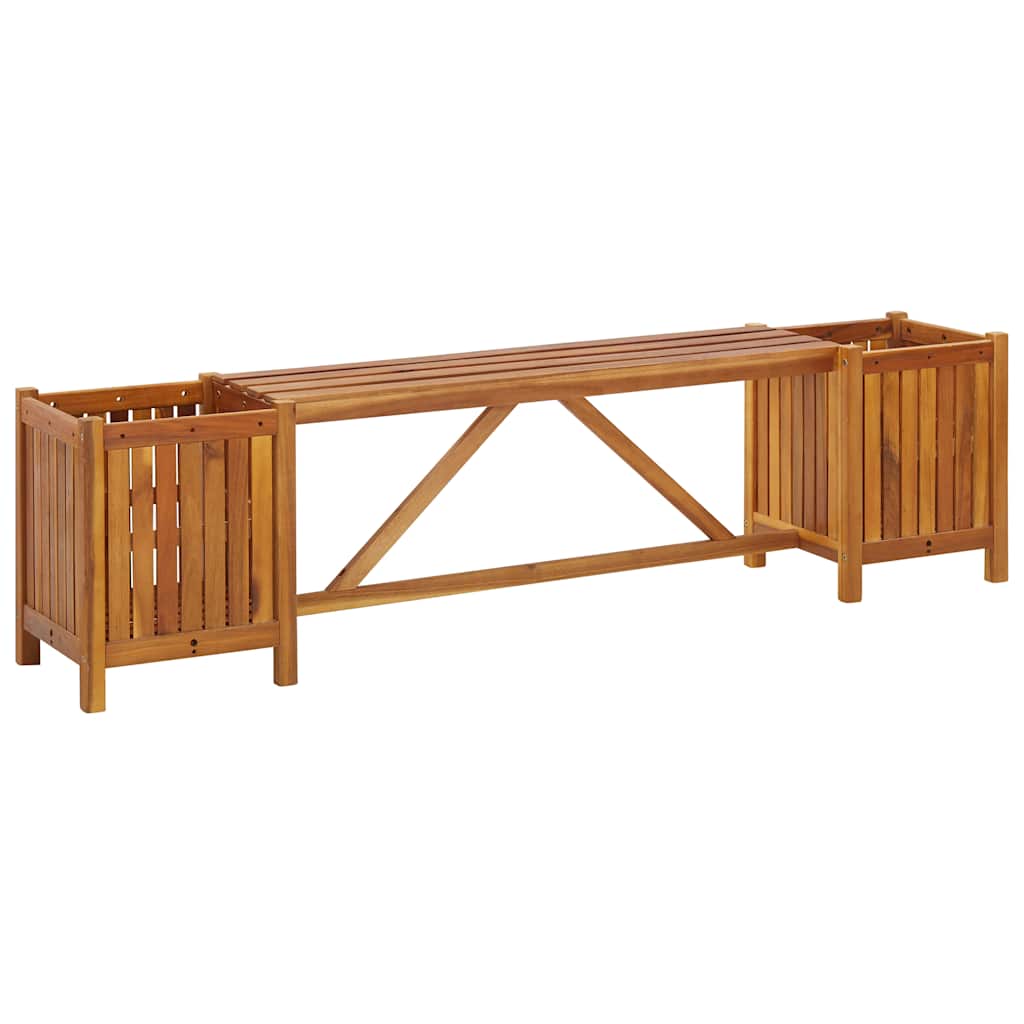 vidaXL Tuinbank met 2 bloembakken 150x30x40 cm massief acaciahout - Aashly