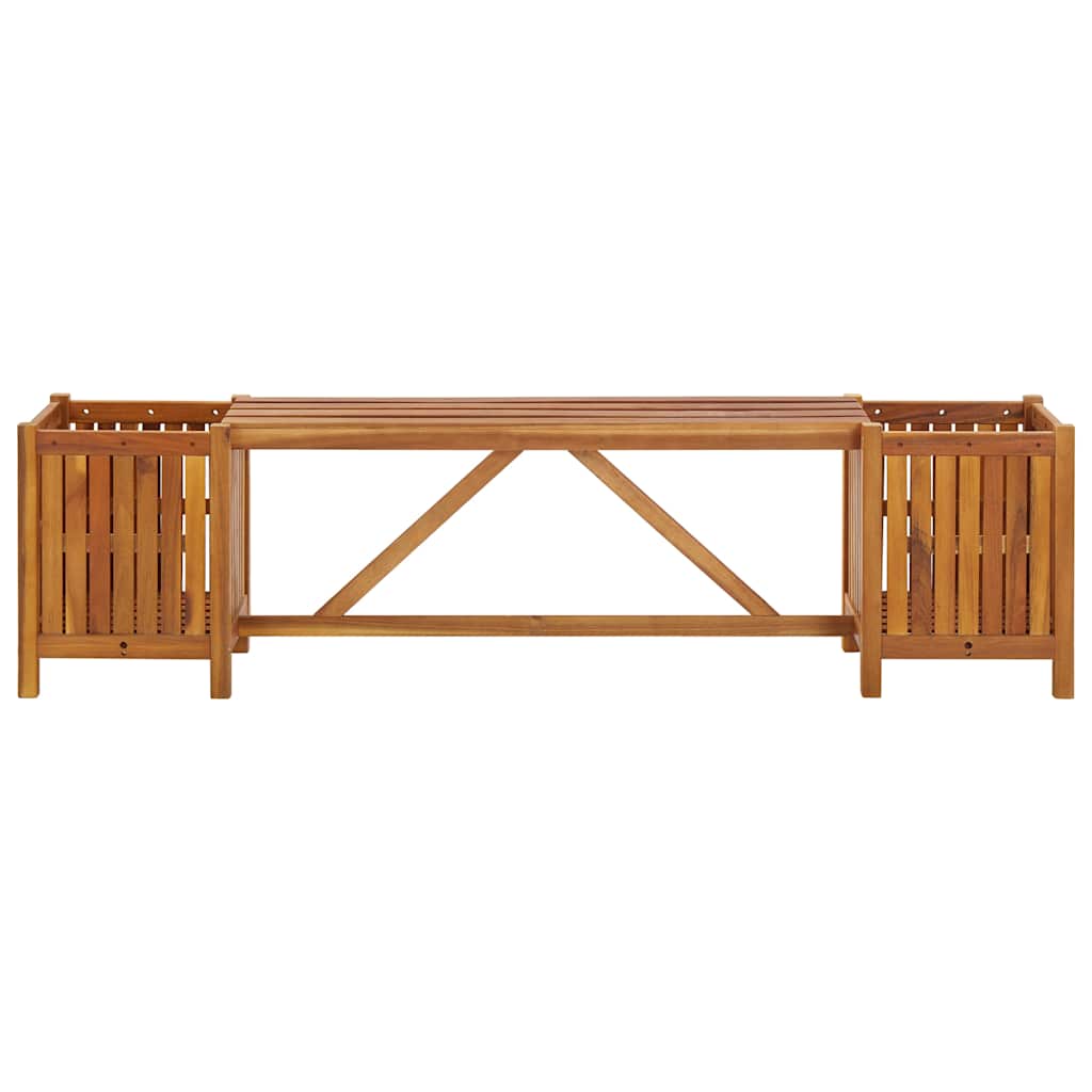 vidaXL Tuinbank met 2 bloembakken 150x30x40 cm massief acaciahout - Aashly