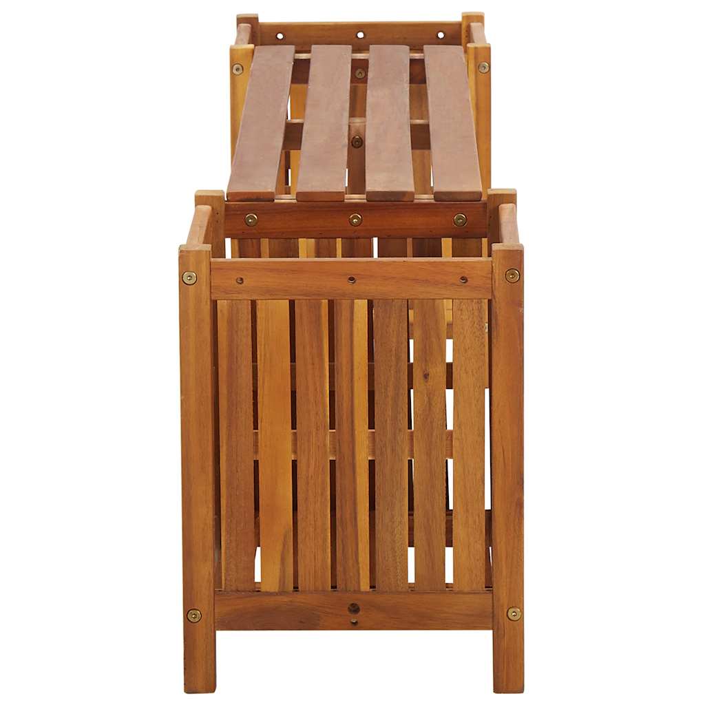 vidaXL Tuinbank met 2 bloembakken 150x30x40 cm massief acaciahout - Aashly