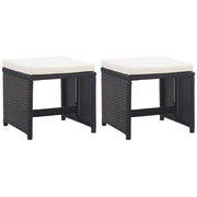 vidaXL Tuinkrukken 2 st met kussens poly rattan zwart - Aashly