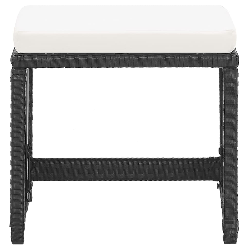vidaXL Tuinkrukken 2 st met kussens poly rattan zwart - Aashly