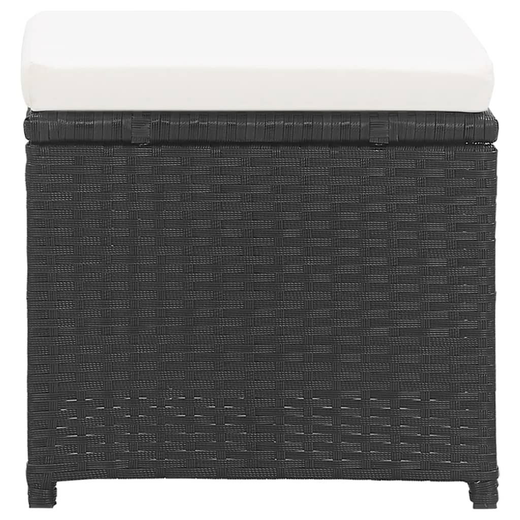 vidaXL Tuinkrukken 2 st met kussens poly rattan zwart - Aashly