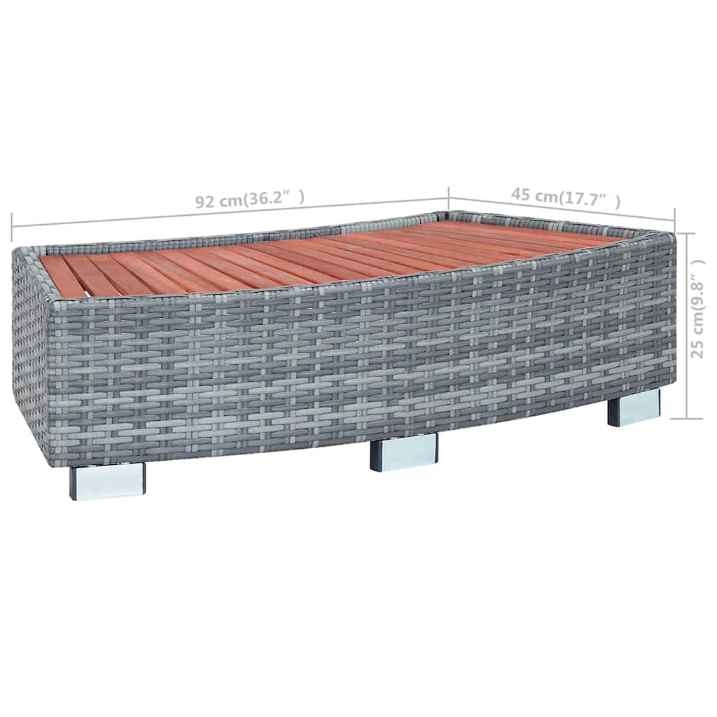 vidaXL Spatrap 92x45x25 cm poly rattan grijs - Aashly