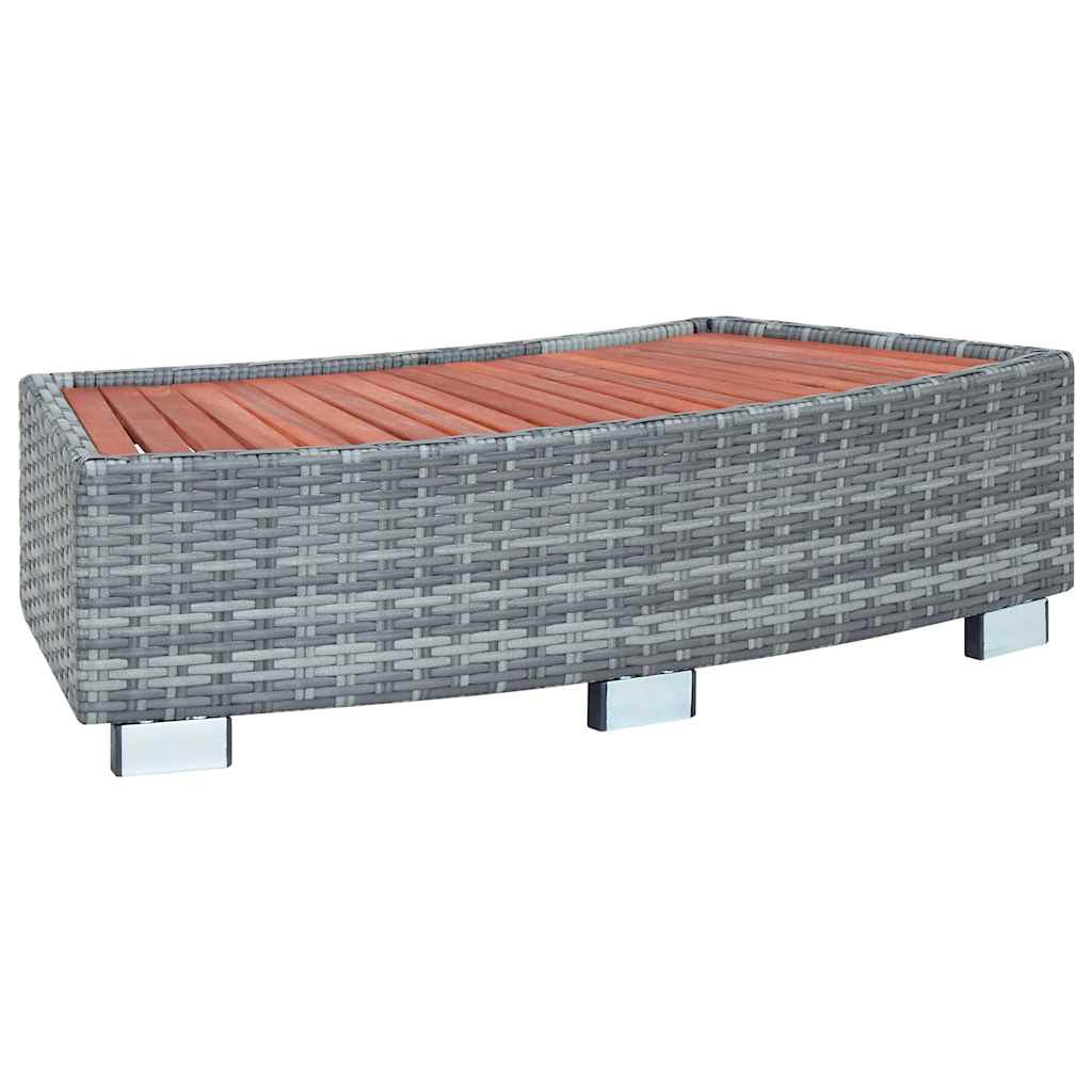 vidaXL Spatrap 92x45x25 cm poly rattan grijs - Aashly