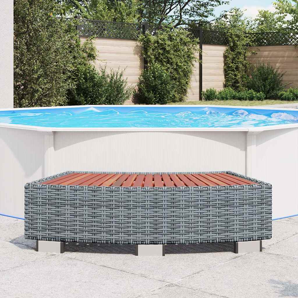 vidaXL Spatrap 92x45x25 cm poly rattan grijs - Aashly