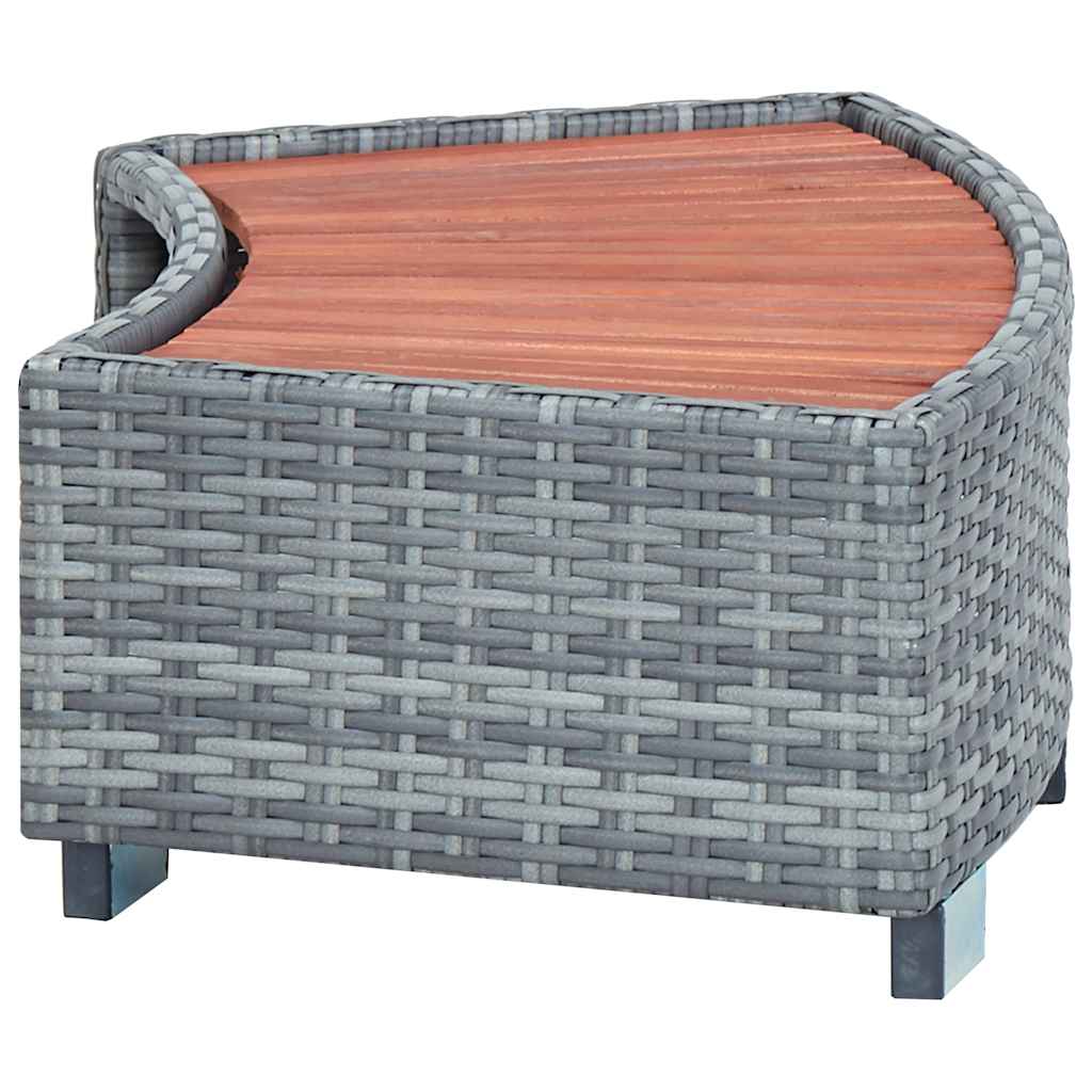 vidaXL Spatrap 92x45x25 cm poly rattan grijs - Aashly