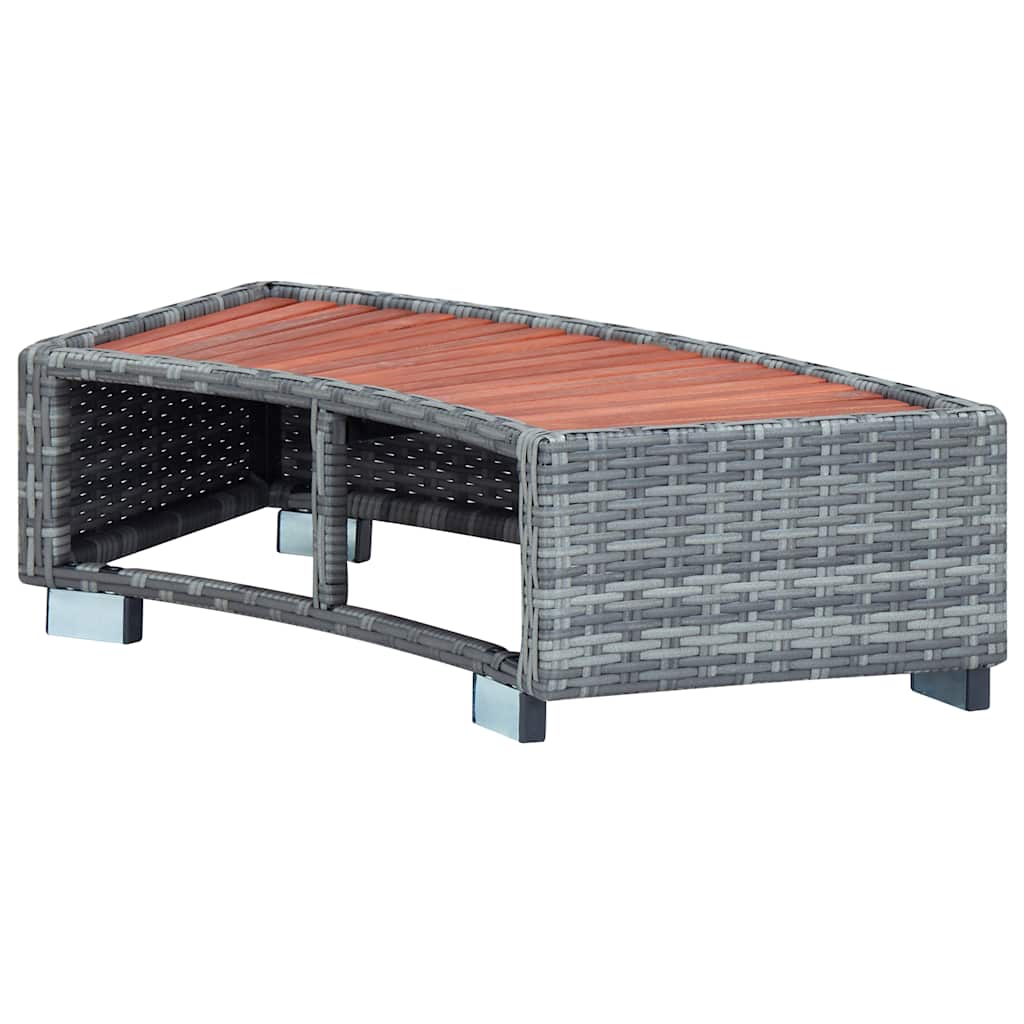 vidaXL Spatrap 92x45x25 cm poly rattan grijs - Aashly