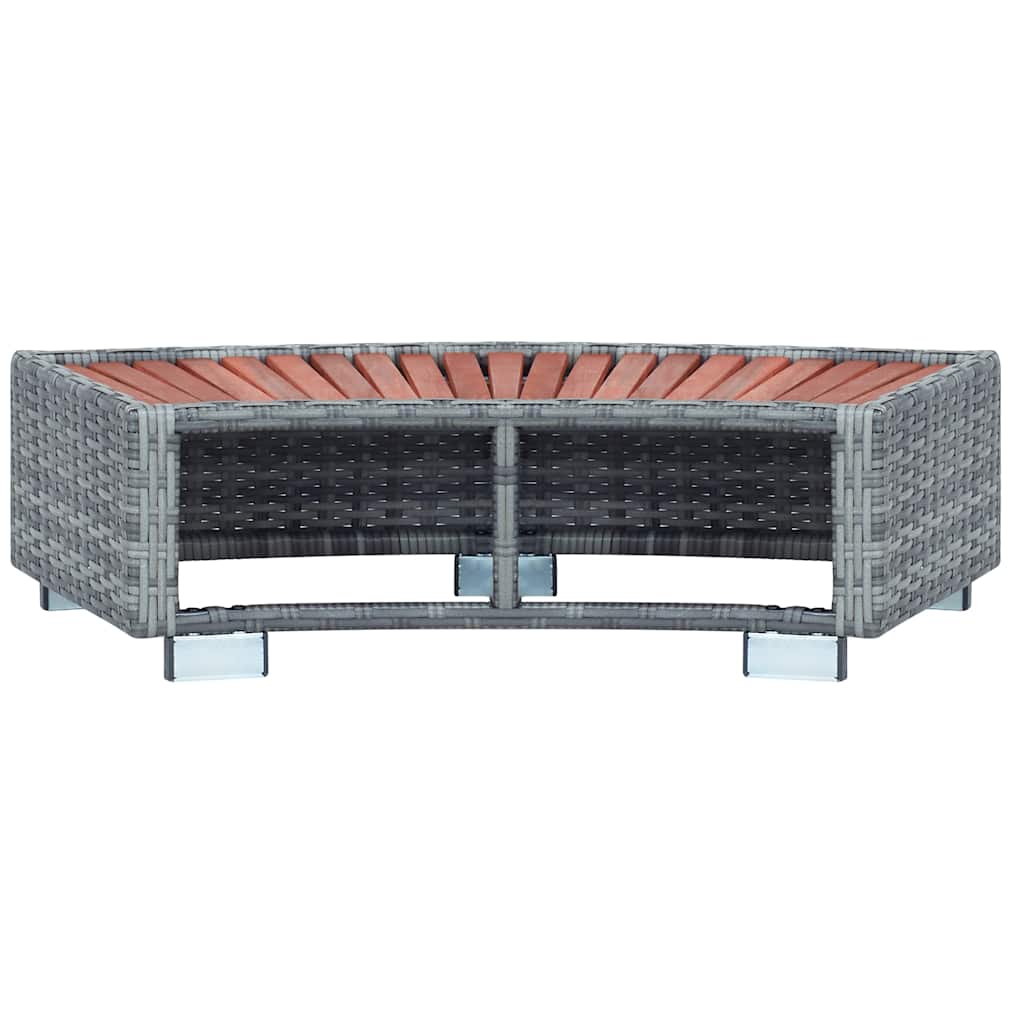 vidaXL Spatrap 92x45x25 cm poly rattan grijs - Aashly