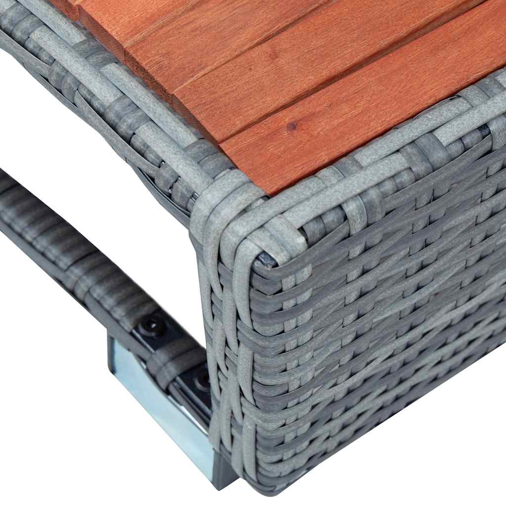 vidaXL Spatrap 92x45x25 cm poly rattan grijs - Aashly