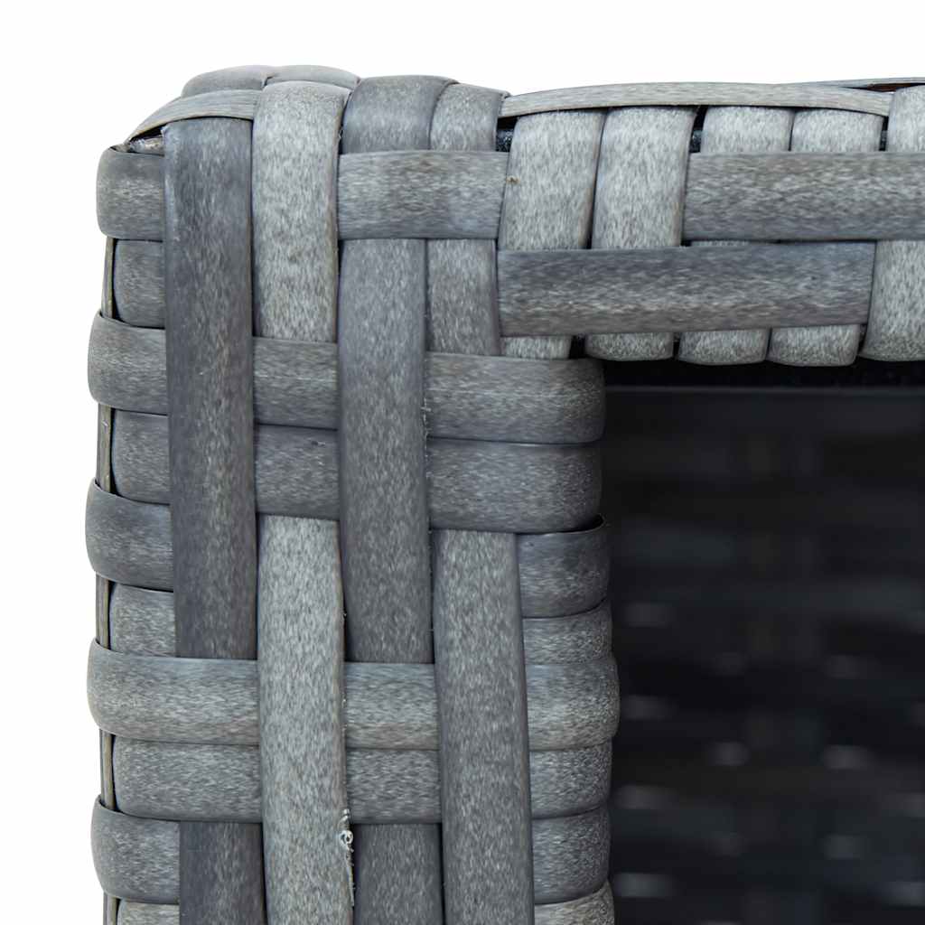 vidaXL Spatrap 92x45x25 cm poly rattan grijs - Aashly