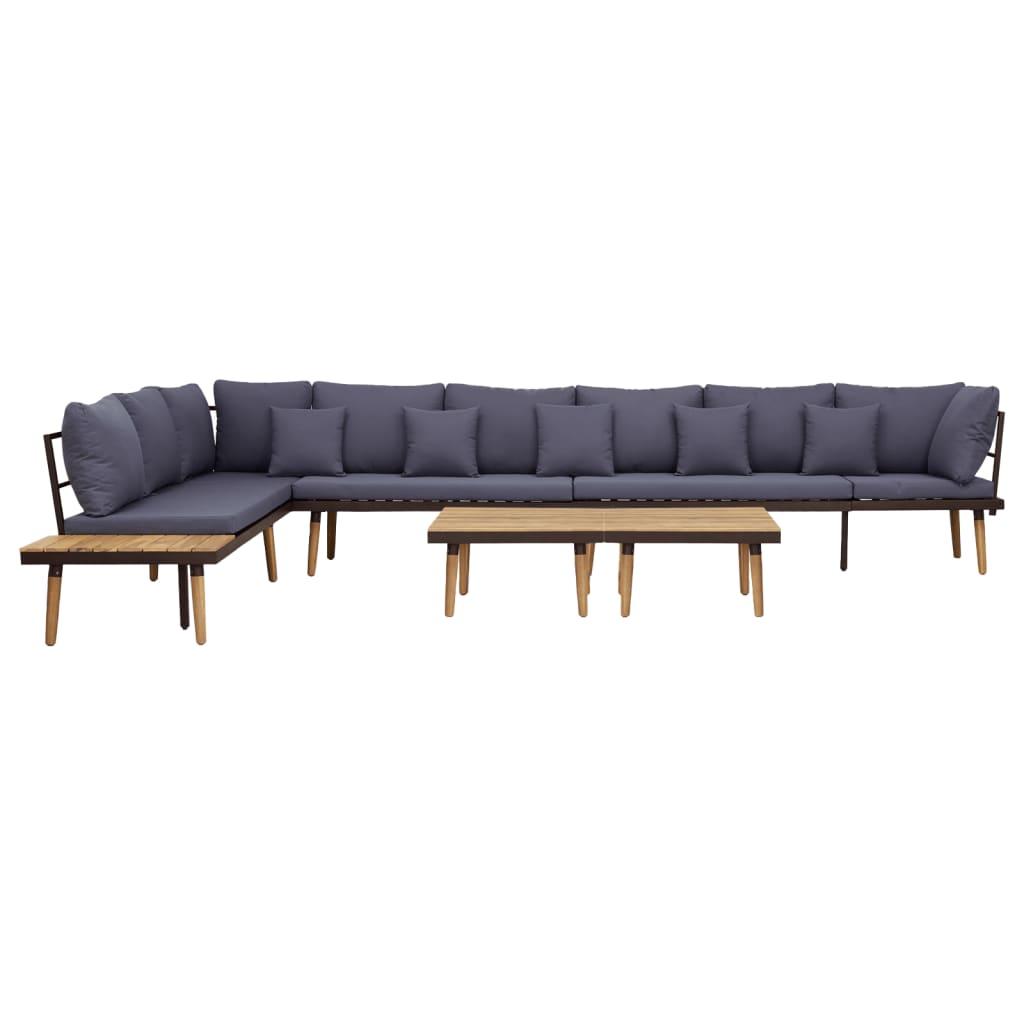 vidaXL Loungeset 8-zits met kussens massief acaciahout