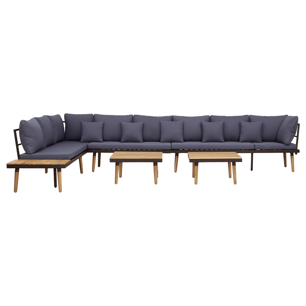 vidaXL Loungeset 8-zits met kussens massief acaciahout