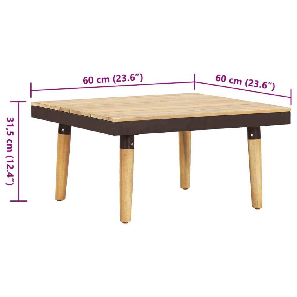 vidaXL Loungeset 8-zits met kussens massief acaciahout