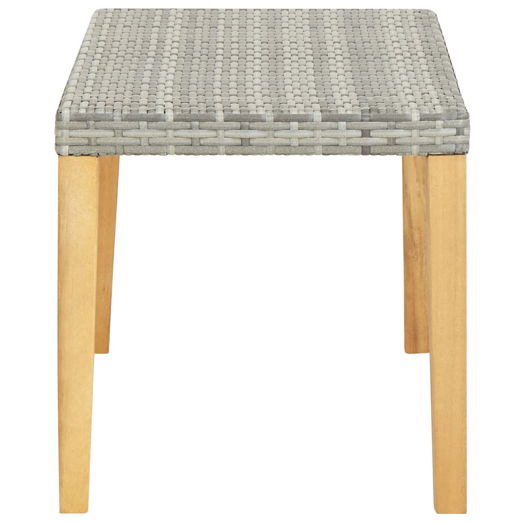 vidaXL Tuinbank 120 cm poly rattan en massief acaciahout grijs - Aashly