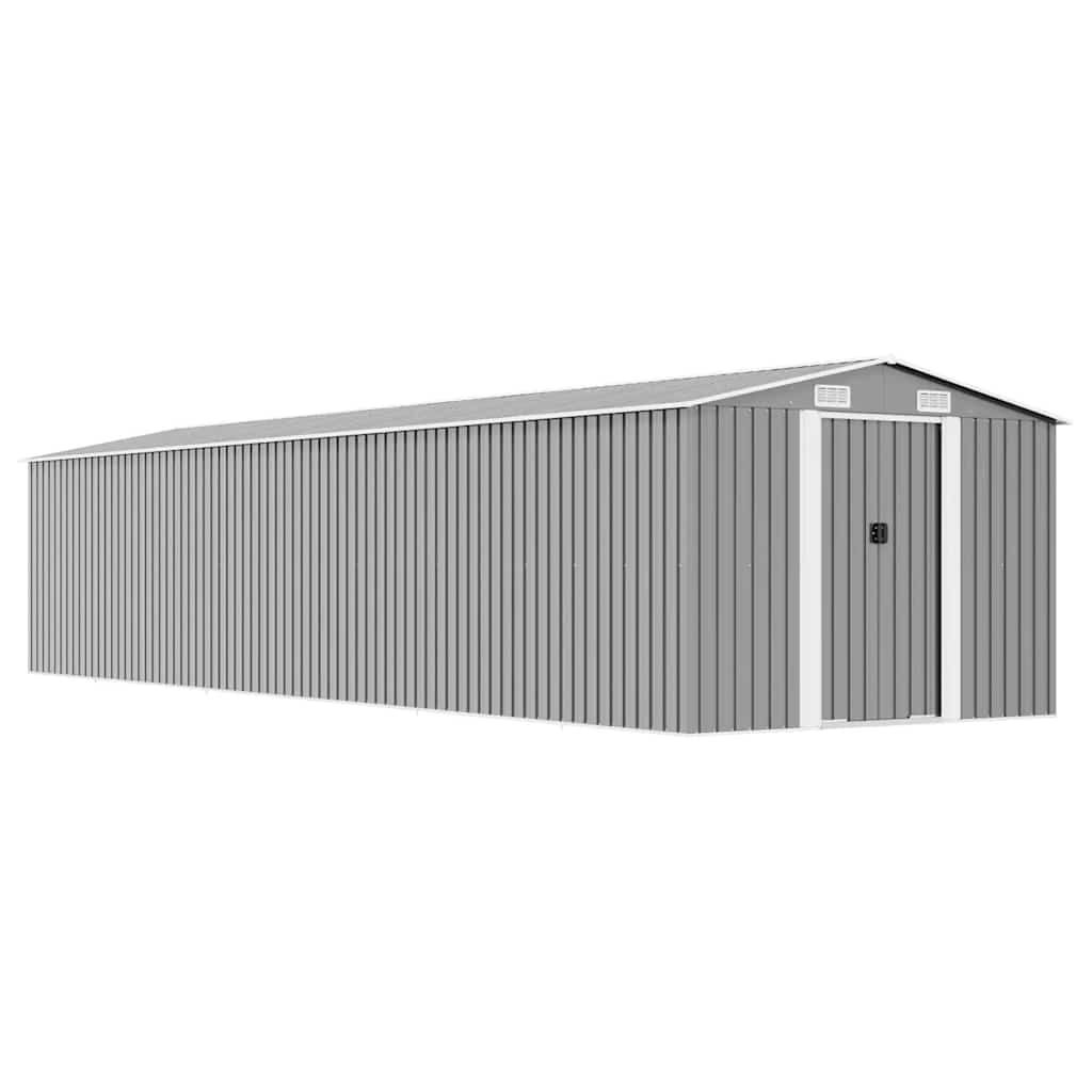 vidaXL Tuinschuur 257x779x181 cm gegalvaniseerd staal groen