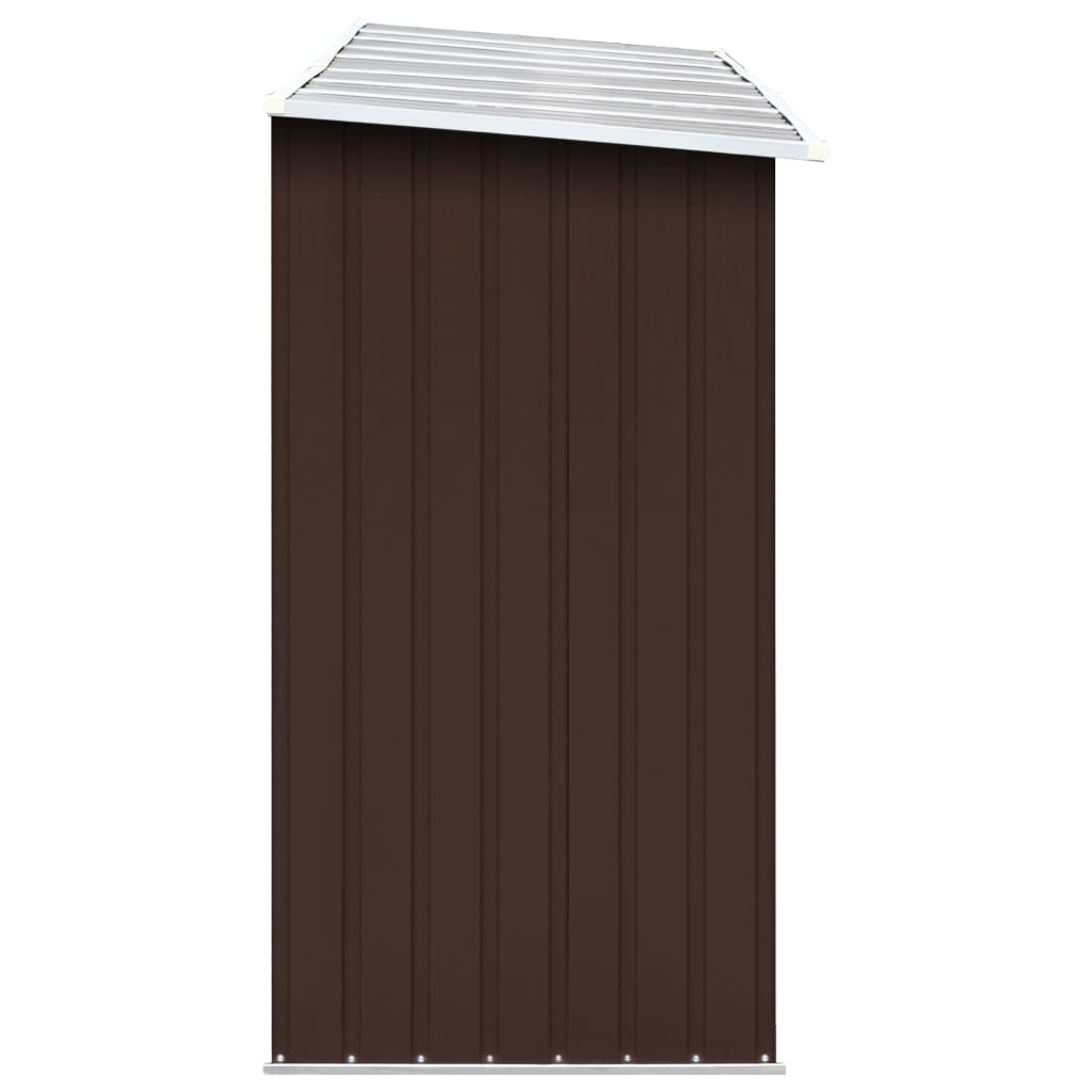 vidaXL Haardhoutschuur 330x84x152 cm gegalvaniseerd staal bruin - Aashly