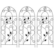 vidaXL Plantenklimrekken 3 st 40x100 cm ijzer zwart - Aashly