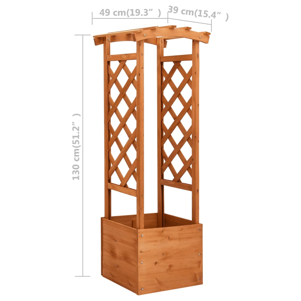 vidaXL Latwerkplantenbak met boog 49x39x130 cm vurenhout - Aashly