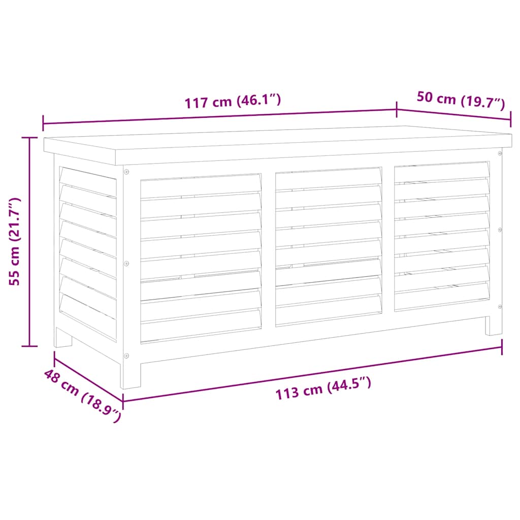vidaXL Tuinbox 117x50x55 cm massief eucalyptushout - Aashly