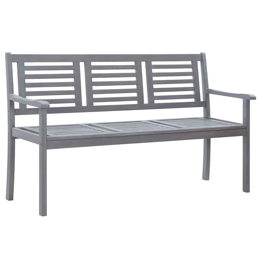 vidaXL Tuinbank 2-zits 120 cm massief eucalyptushout grijs