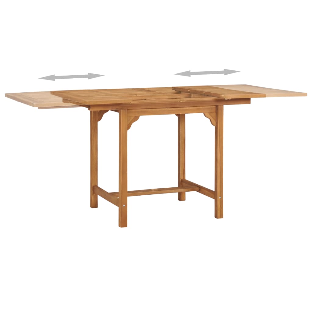 vidaXL Tuintafel verlengbaar (110-160)x80x75 cm massief teakhout - Aashly