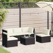 vidaXL 4-delige Loungeset met kussens poly rattan bruin - Aashly