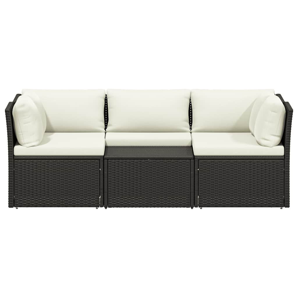 vidaXL 4-delige Loungeset met kussens poly rattan bruin - Aashly