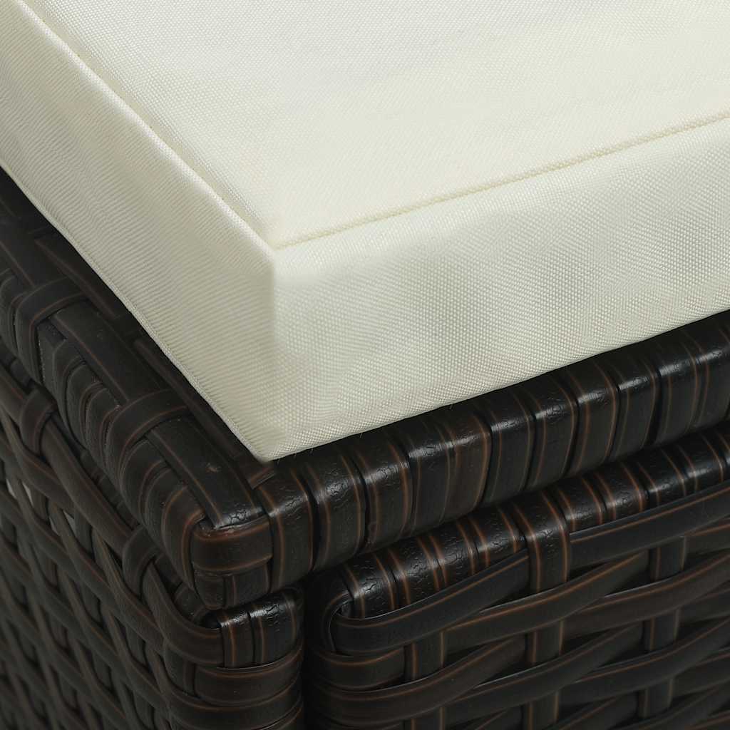 vidaXL 4-delige Loungeset met kussens poly rattan bruin - Aashly