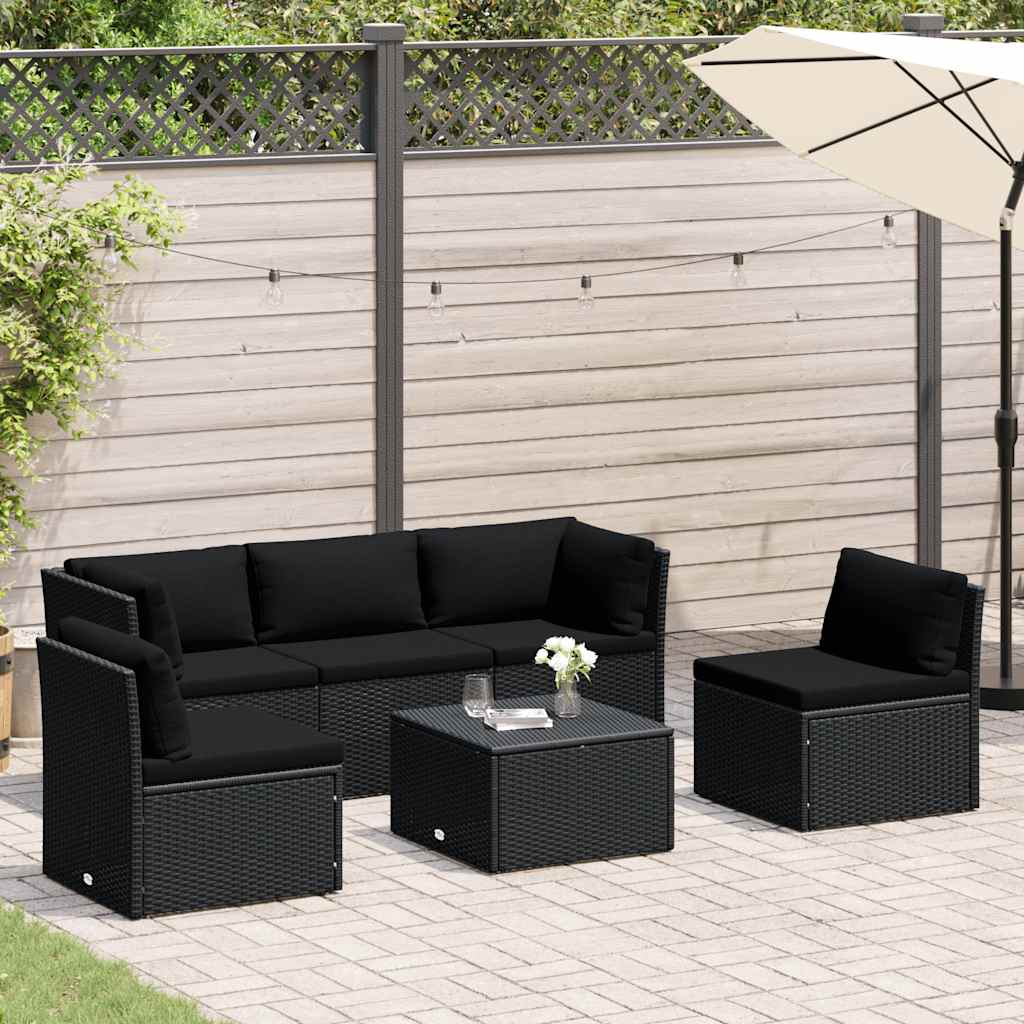 vidaXL 4-delige Loungeset met kussens poly rattan bruin - Aashly