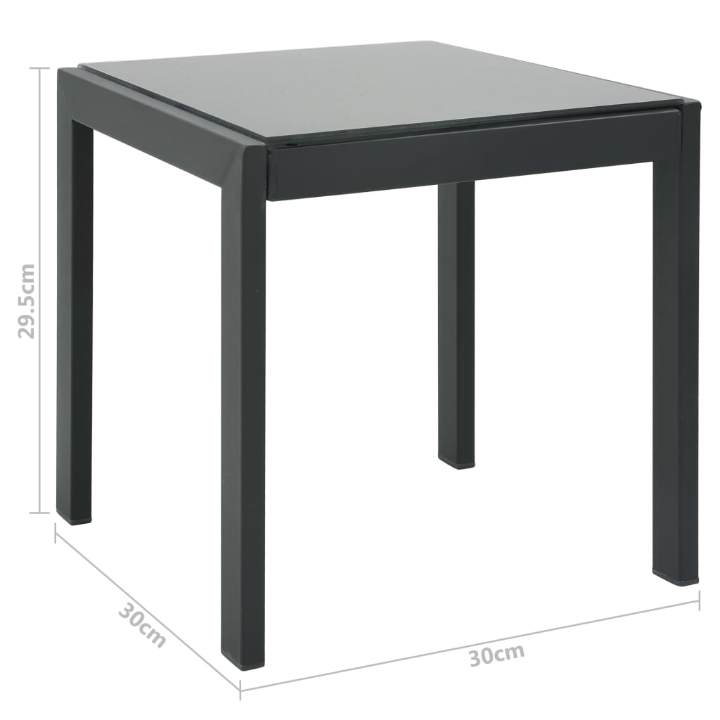 vidaXL Ligbedden 2 st met tafel textileen en staal - Aashly