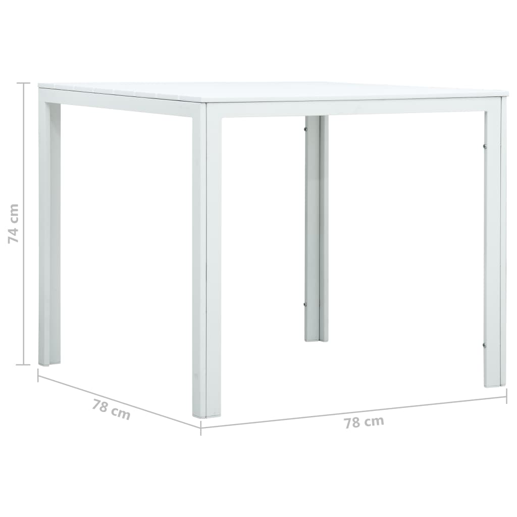 vidaXL Salontafel hout-look 78x78x74 cm HDPE wit