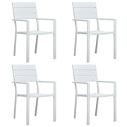 vidaXL Tuinstoelen 4 st hout-look HDPE wit - Aashly